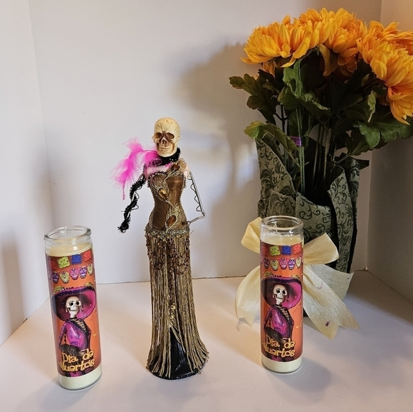 Bundle Hand crafted Catrina Day of the Death celebration dia de muetos candles … - Picture 10 of 12